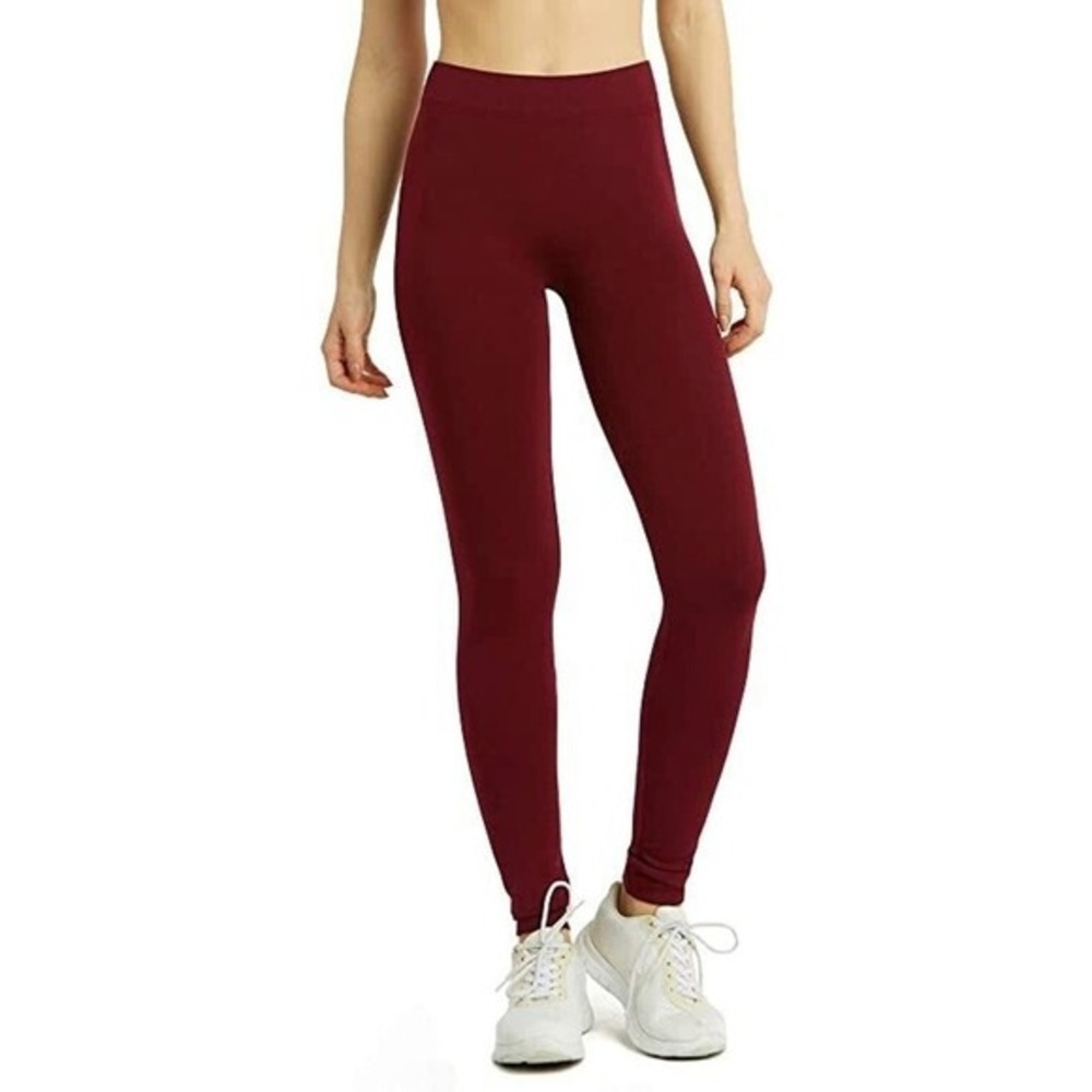 Sofra Leggings. Ladies Long Polyester Leggings Yoga Fitness wine one size